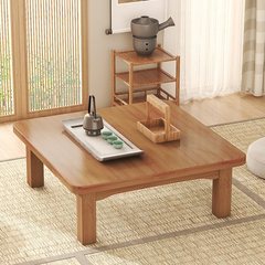 卸売竹畳小さなコーヒーテーブル家庭用カンテーブル無垢材正方形テーブル正方形カンテーブルダイニングテーブル学習ローテーブルフローティング