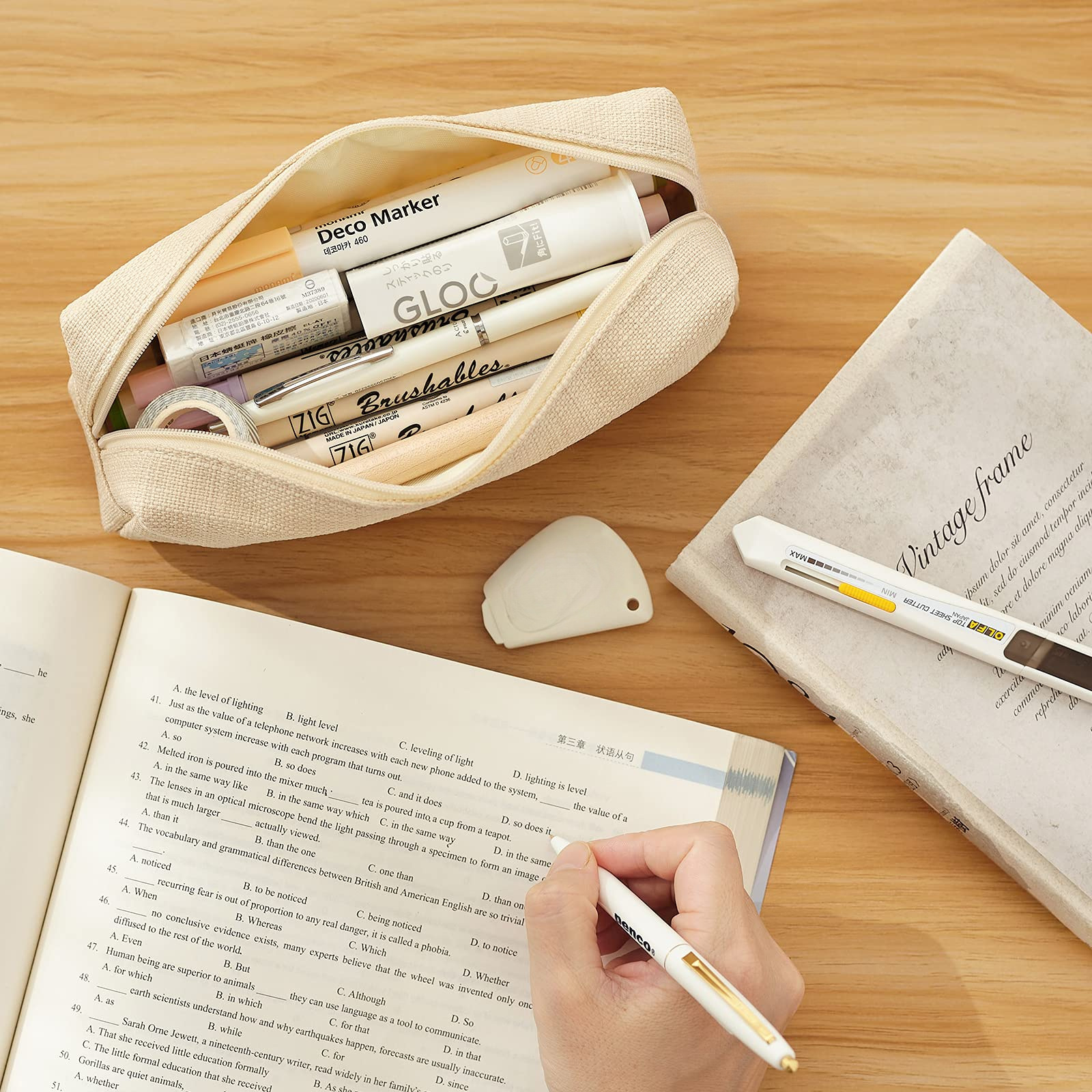 Small pencil case for students, wallet, cosmetic bag, stationery, school organizer bag, for teenagers 3