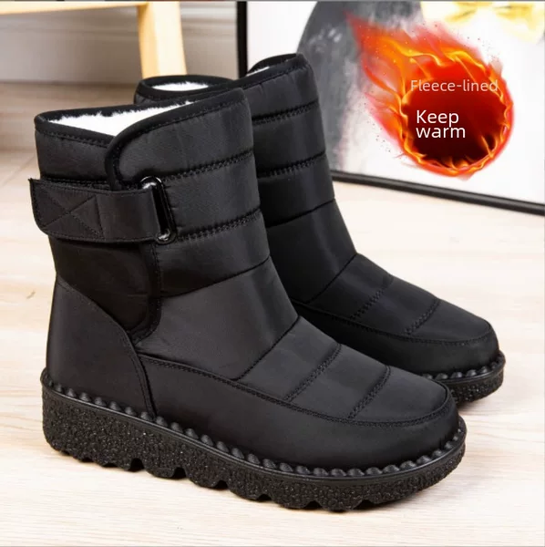 25 New Foreign Trade Cross-Border Warm Women's Snow Boots Women's Velcro Waterproof European Size 44 Women's Boots Casual Women's Shoes