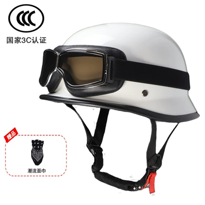 Motorcycle Helmet Bucket Helmet for | Motosiklet kaskı (dəbilqə) - white-carding-goggles-face-towel-m