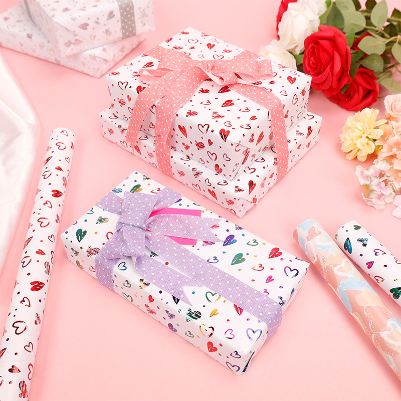 43cm3m para el comercio exterior transfronterizo papel de embalaje de regalo de San Valentín serie de amor papel artesanal al por mayor