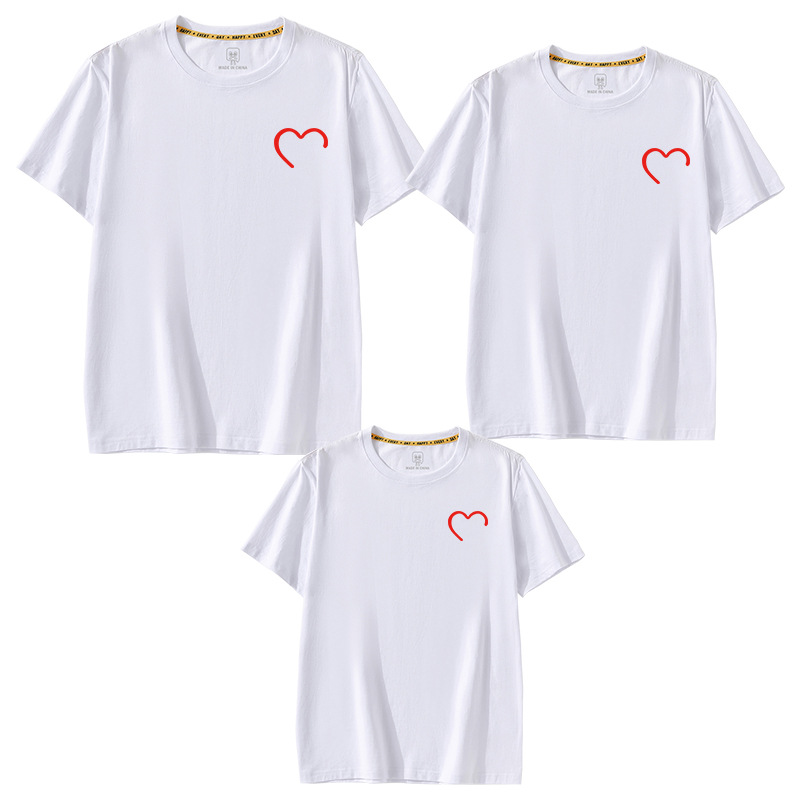 Klein ropa para padres e hijos una familia de tres líneas de verano amor impreso ropa familiar 2024 nueva ropa de jardín de infantes