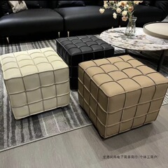新款魔方凳真皮客厅家用极简衣帽间脚踏魔方凳皮墩子沙发换鞋凳