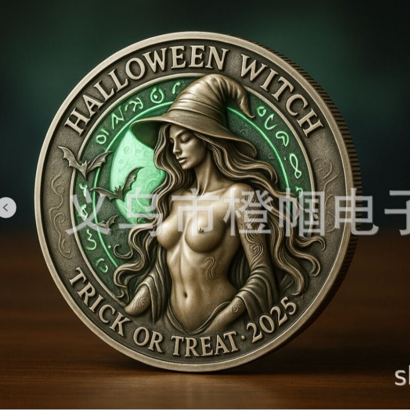跨境Halloween Witch Challenge Coin万圣节女巫挑战硬币|undefined