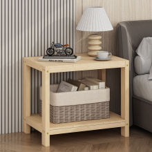 新款实木置物架落地松木床头柜储物木架原木柜子收纳茶几小桌子