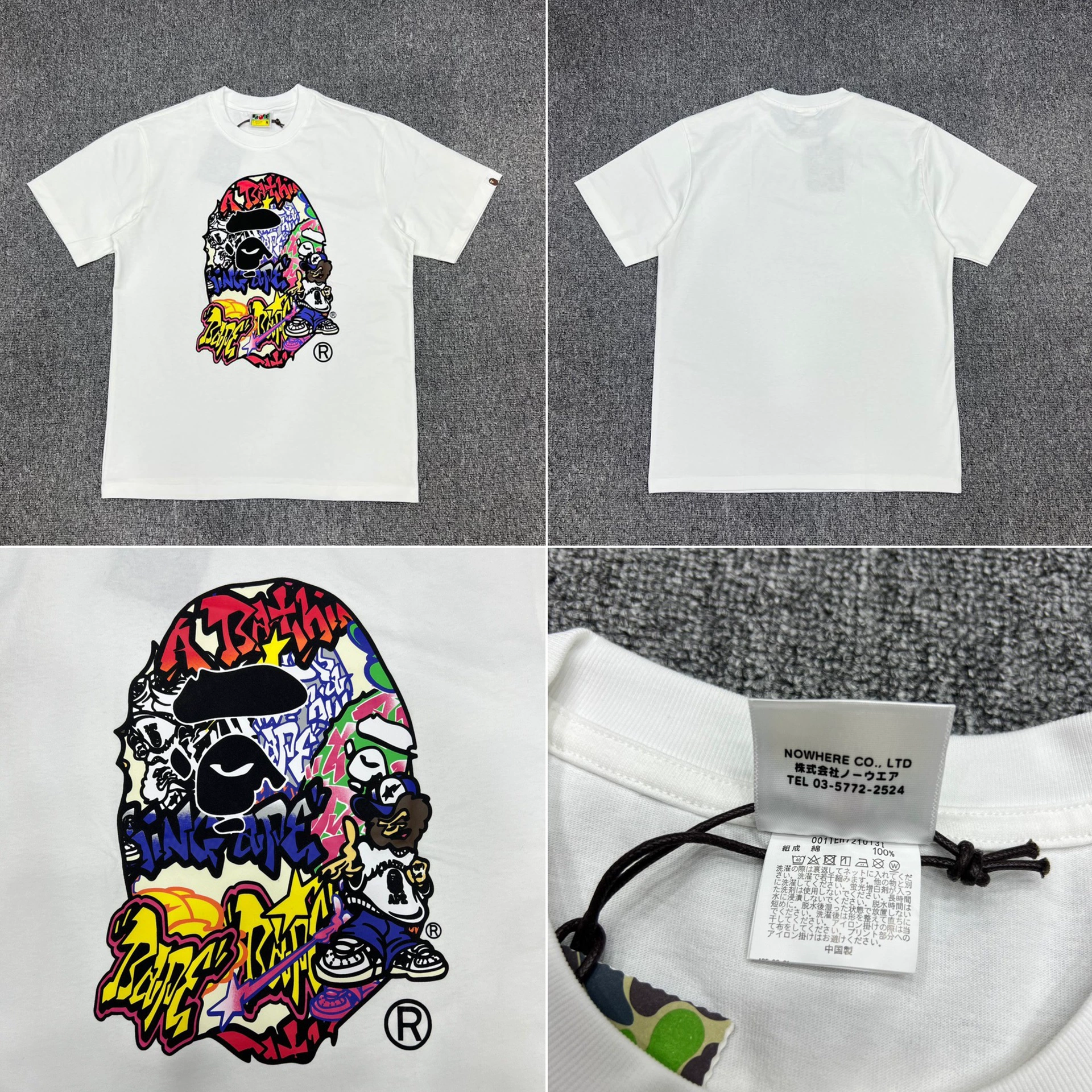 Стильный брендовый топ BAPE с половинными рукавами TEE для мужчин и женщин, камуфляж голова обезьяны, высокого уровня, свободный крой, короткий рукав