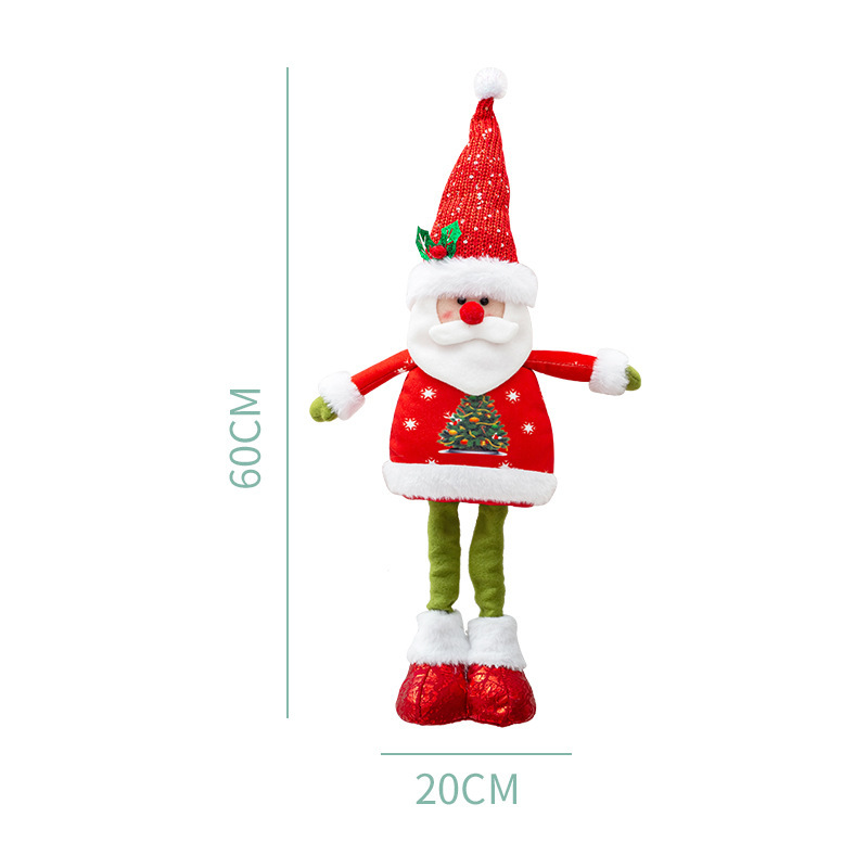 圣诞节装饰品伸缩老人雪人麋鹿布艺娃娃公仔玩偶橱窗氛围摆件礼物|undefined