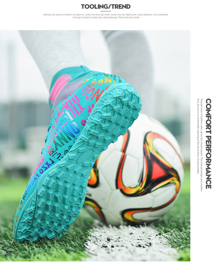 High Top Soccer Boots For Youth Competitive Training And Turf Play_voghion.com