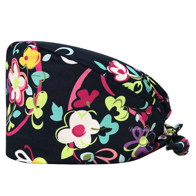 Venta caliente de Europa y América Mickey casquillo de la enfermera médico tapa de impresión de algodón puro sombrero de trabajo de exportación de comercio exterior en la acción al por mayor