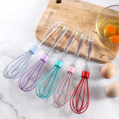 10-inch manual transparent handle silicone egg beater cake cream mixer egg beating baking gadget
