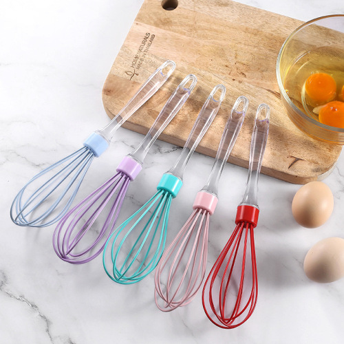 10-inch manual transparent handle silicone egg beater cake cream mixer egg beating baking gadget