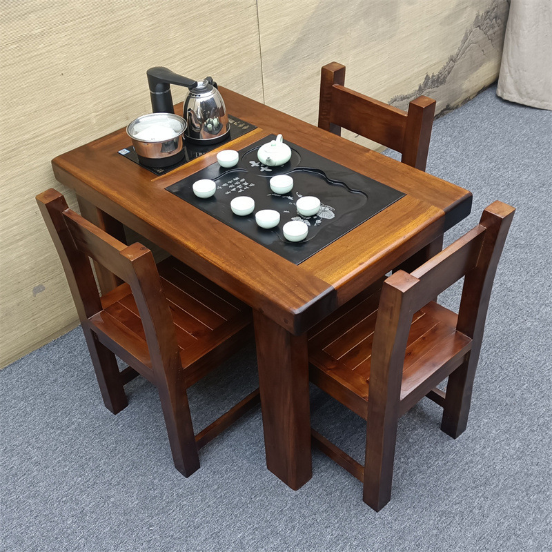老船木茶桌椅组合纯实木功夫茶台中式家具小型客厅办公室阳台茶几|undefined