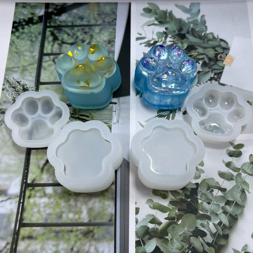 Fat Yaya diy mini cat claw storage box glue mold medium cute table decoration cat claw silicone mold