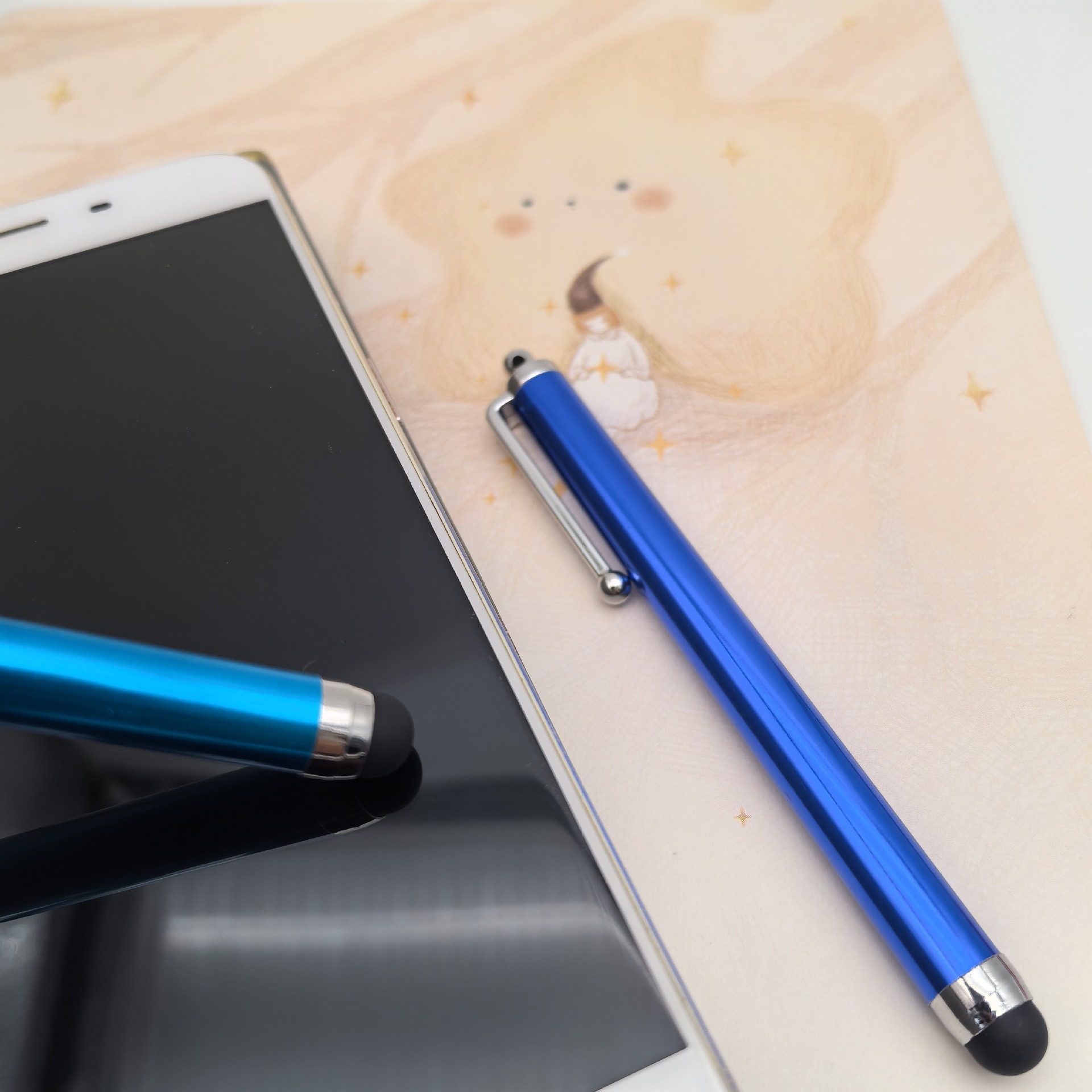 Bolígrafo capacitivo transfronterizo 9.0 logotipo personalizable teléfono móvil tableta lápiz óptico lápiz de pantalla de aleación de aluminio lápiz óptico de metal