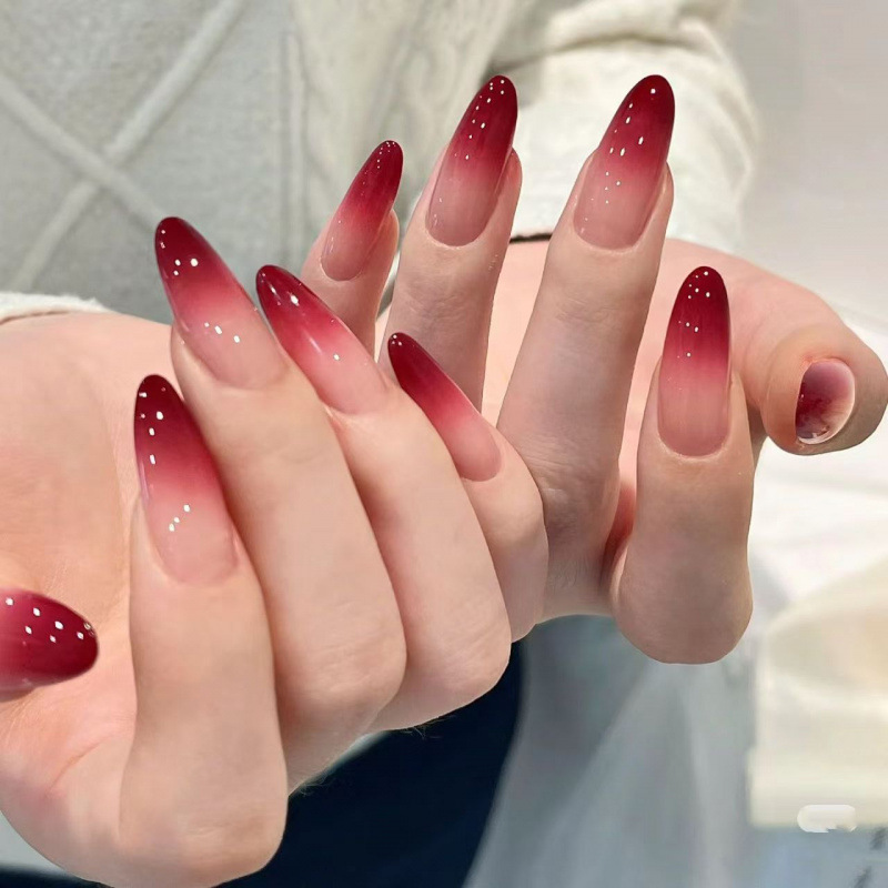 Berry Black Tea Spring and Summer New Cherry Nail Art Patch Cool Royal Sister Whitening Pure Handmade Wearable Gradient Goddess Berry Black Tea Spring and Summer New Cherry Nail Art Patch Cool Royal Sister Whitening Pure Handmade Wearable Gradient Goddess