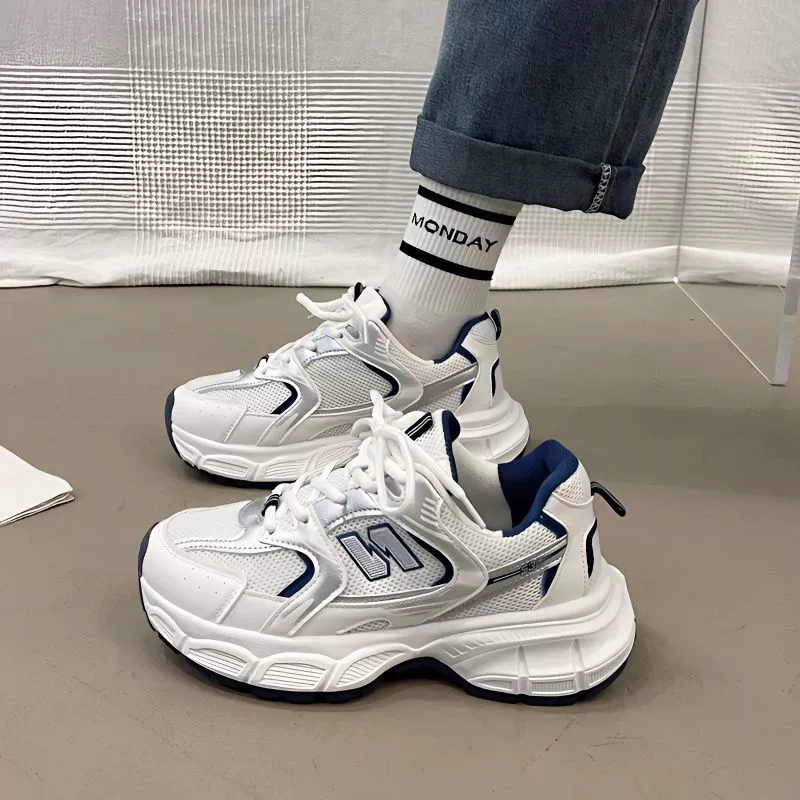 2025 Весна Новая Мода Повседневные Спортивные Кроссовки для Женщин Популярные Универсальные Толстоподошвенные Дышащие Ультралегкие Беговые Кроссовки "Папины"