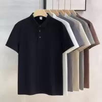 Тяжелый хлопок сплошной цвет рубашка POLO с лацканным воротником легкая деловая футболка с короткими рукавами для пригородных мужских весенних и летних рубашек