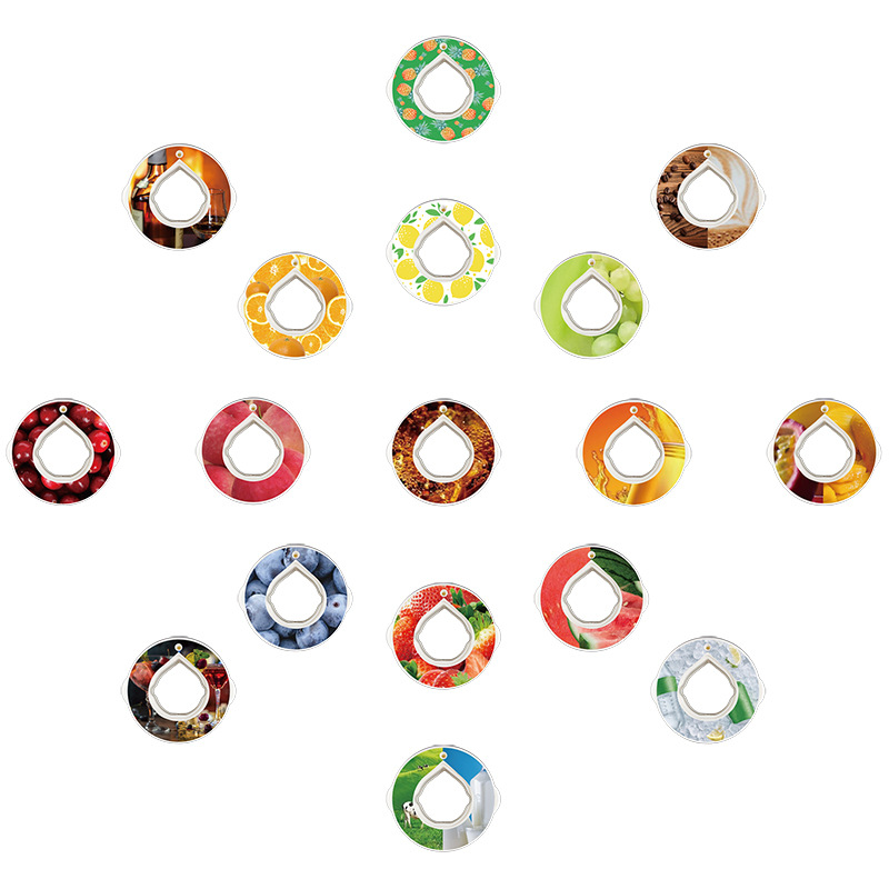 Directo de fábrica nuevo anillo de fragancia 0 azúcar 0 tarjeta de incienso anillo una variedad de sabor de fruta anillo de sabor clip de bebida artefacto