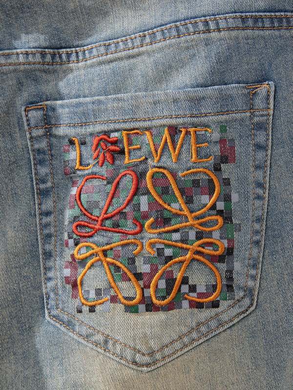 Bordado Mizongtu Jeans de hombre europeo de gama alta, amarillo fangoso pesado, lavado elástico delgado, pantalones de hombre rectos pequeños