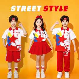 儿童拉拉队演出服红歌合唱服中小学生运动会开幕式团体表演服装