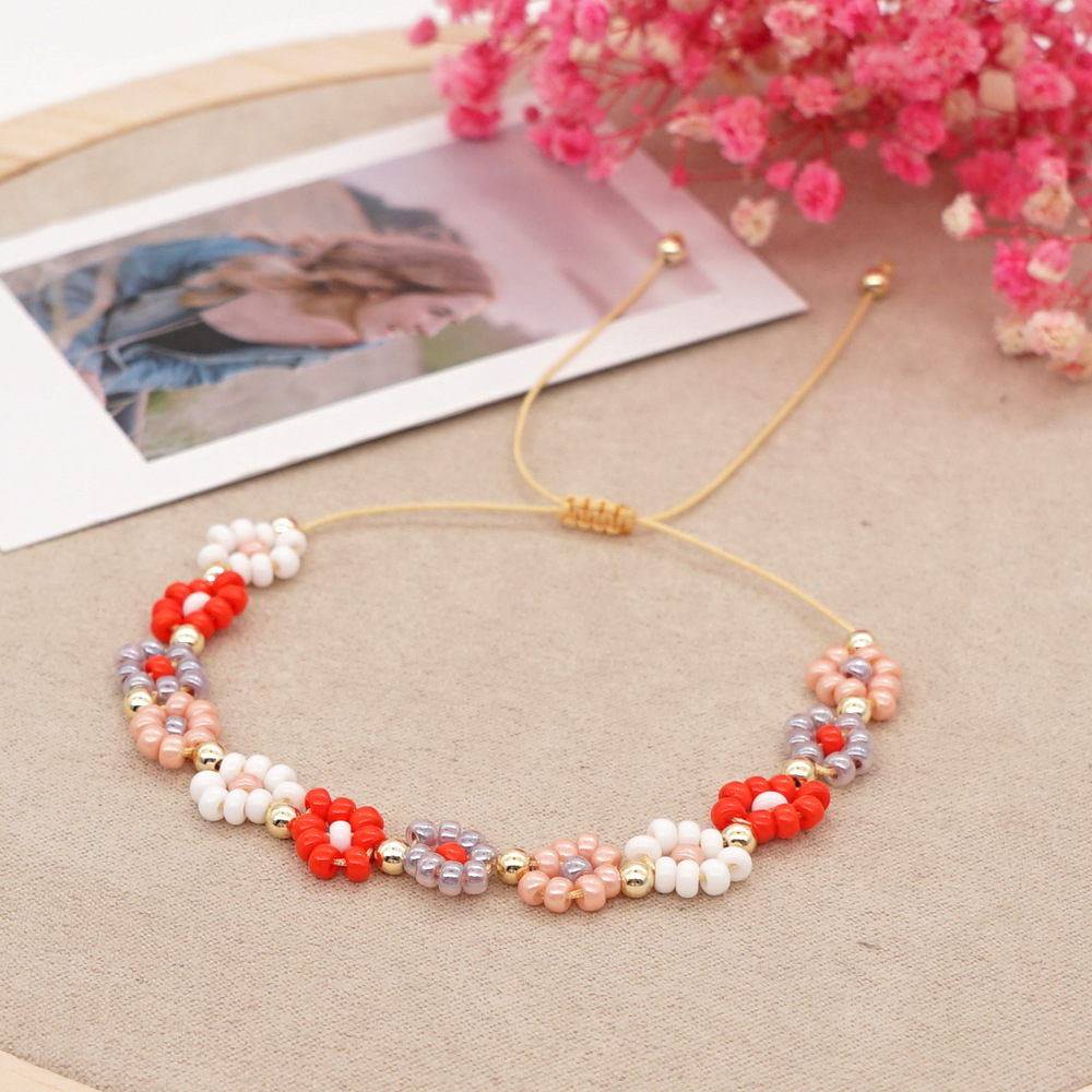 Ins Bohemian Style Miyuki Daisy Bead Woven Golden Balls Bracelet Europe And America Cross Border Spot Hot Carrying Strap display picture 4