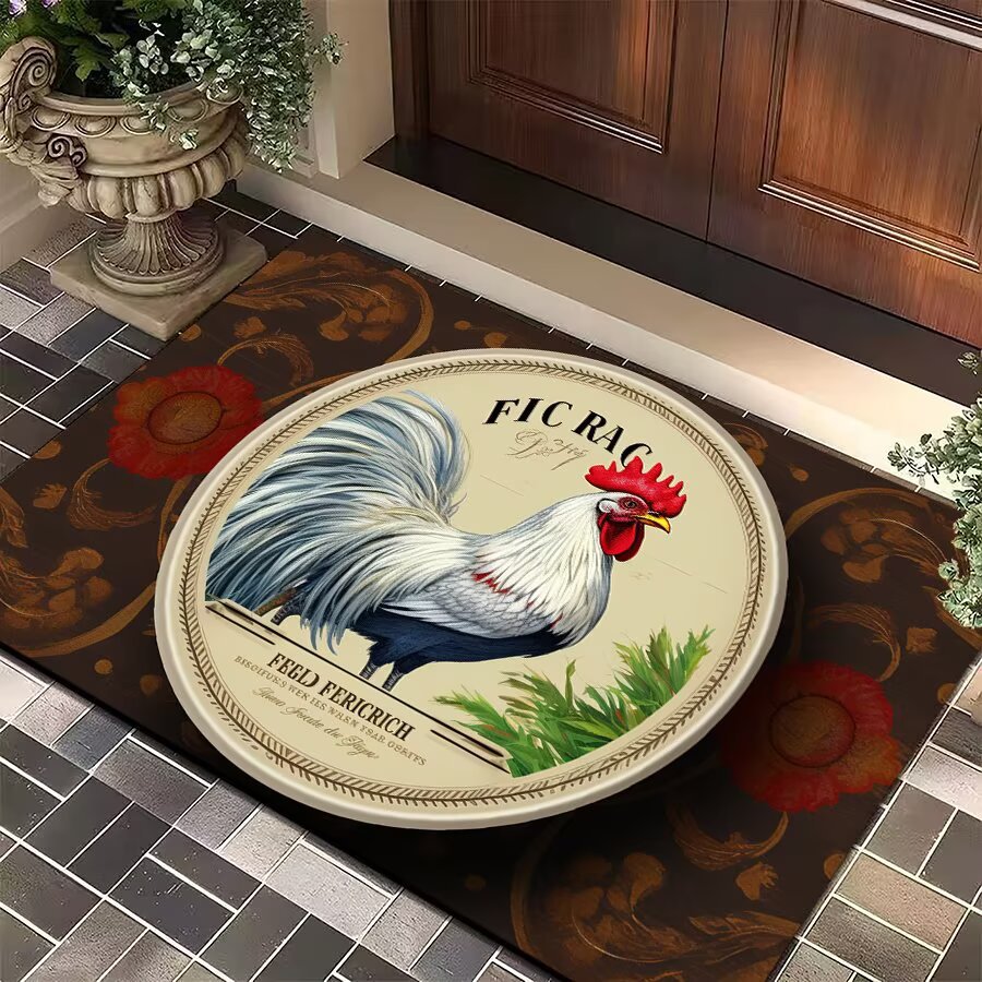 Mud de diatomeas Amazon emitió una alfombra de piso de gallo grande estadounidense transfronteriza, alfombrilla de entrada para puerta, alfombrilla de cocina resistente a las manchas