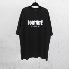 オリジナルパリBファーティーンジョイントモデルの正しいバージョン、文字刺繍入り男女兼用小衿半袖Tシャツ