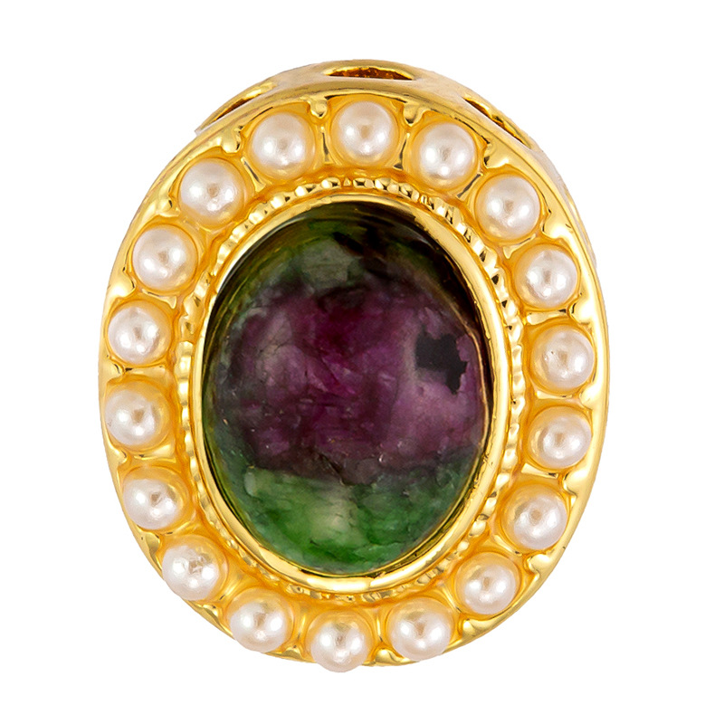 Colgante de cobre micro incrustado Gufasha oro goteo de aceite perlas de transferencia DiDi con perlas de acessorios de perlas huecas fábrica de perlas al por mayor