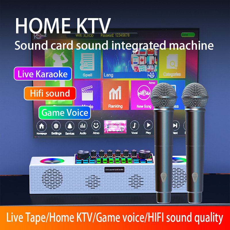 Cross-Border Sy6 Sound Card Audio All-In-One Live Broadcast Karaoke Home Ktv Outdoor Singing Podcast Multi-Platform Universal