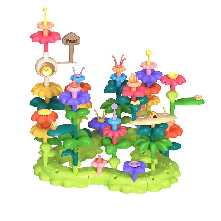 ままごとバラエティガーデンビルディングブロック diy パズルおもちゃクリエイティブ組み立てビルディングブロックおもちゃフラワーアレンジメント女の子のおもちゃ|undefined