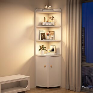 Corner Cabinet Corner Storage Rack Bedroom Living Room Triangle Wall Storage Cabinet Corner Multi-Functional Household Corner Storage Cabinet