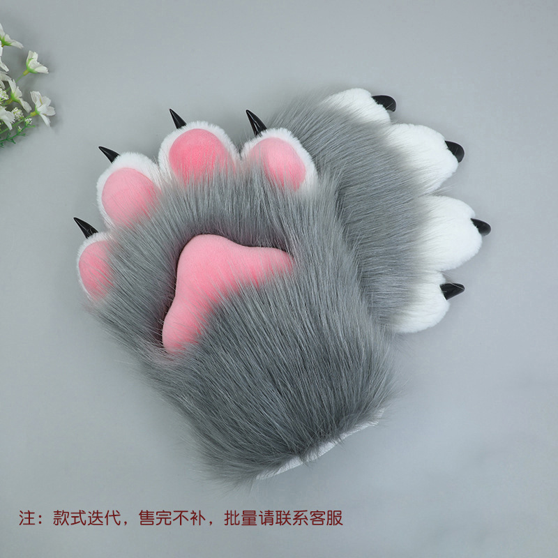 Accesorios de ropa de rol hechos a mano de una pieza fursuit accesorios de bestia felpa uñas animales guantes de garra