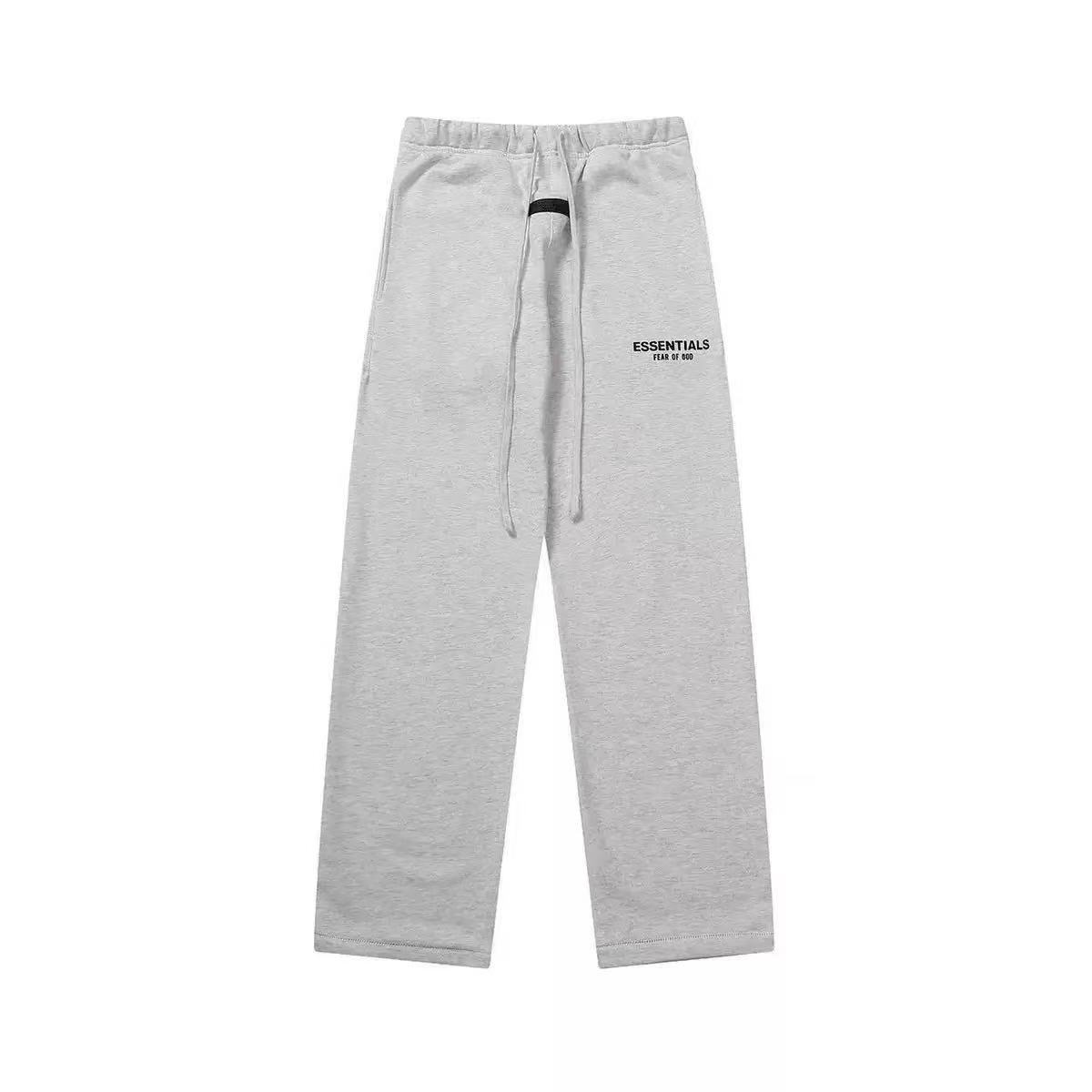 Flocked straight-leg pants light gray / S