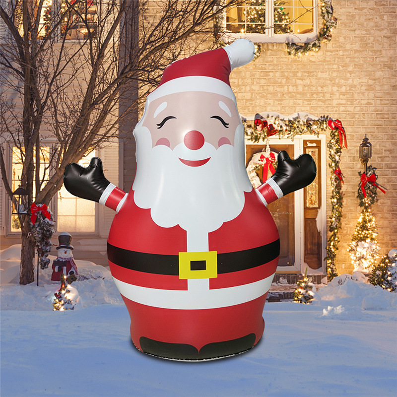 亚马逊现货充气圣诞老人不倒翁圣诞节充气雪人玩偶简易圣诞玩具
