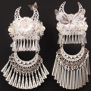 Wholesale Guizhou Qianhu Miao Village Cultural and Creative Miao Silver Hat Refrigerator Magnet Miao Headdress Refrigerator Magnet Miao Silver
