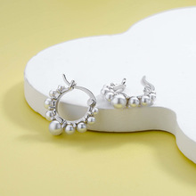 妮美雅S925纯银法式复古珍珠耳扣女轻奢时尚个性ins小众设计耳环