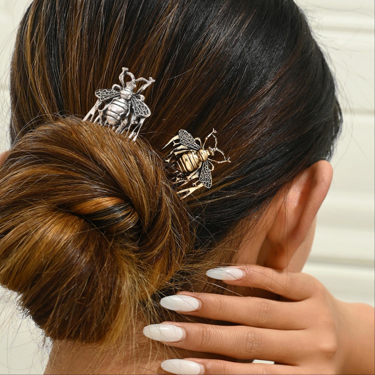 Europa y América suministro transfronterizo pein de cabello de metal retro insertado pein de cabello de estilo antiguo pein de cabello de hoja de abeja pein de cabello elegante