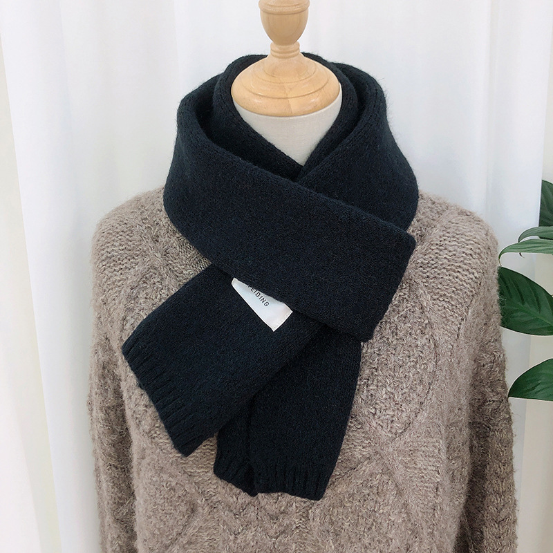 Feiding no mirando Corea del Sur Dongdaemun nuevo color puro de punto cálido cuello engrosado bufanda estudiante pequeña bufanda