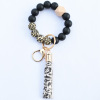 Keychain, food silicone, beaded bracelet with tassels, new collection, suitable for import