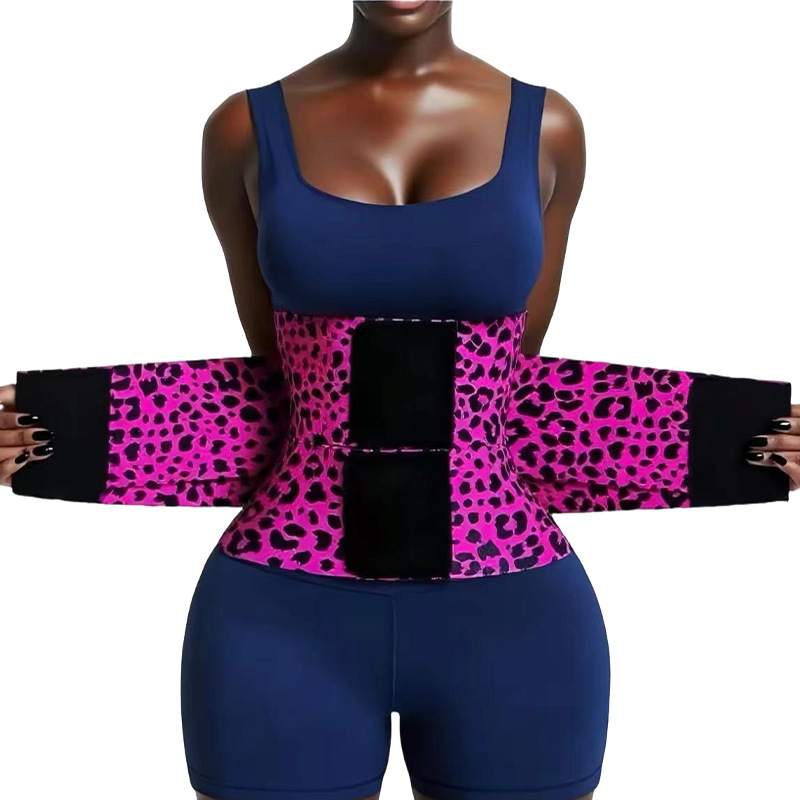 Cross-Border Triple-Wrapped Leopard Print Waist Cincher for Women, Sports Belt, Postpartum Waist Trainer, Fitness Waist Slimming Belt