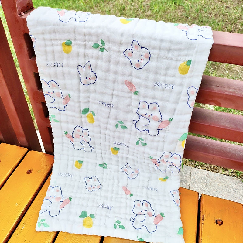 Children's Gauze Cotton Baby Towel & Cartoon Bib, Soft Face/Hand Wipe, Sizes 25×25–30×50 cm