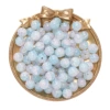 10mm broken egg white glass beads - light blue powder