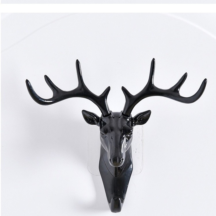 Creativo gancho de estilo americano de cabeza de ciervo tridimensional pared pared colgar pared sala de estar dormitorio gorra gancho decoración de puerta en la pared trasera