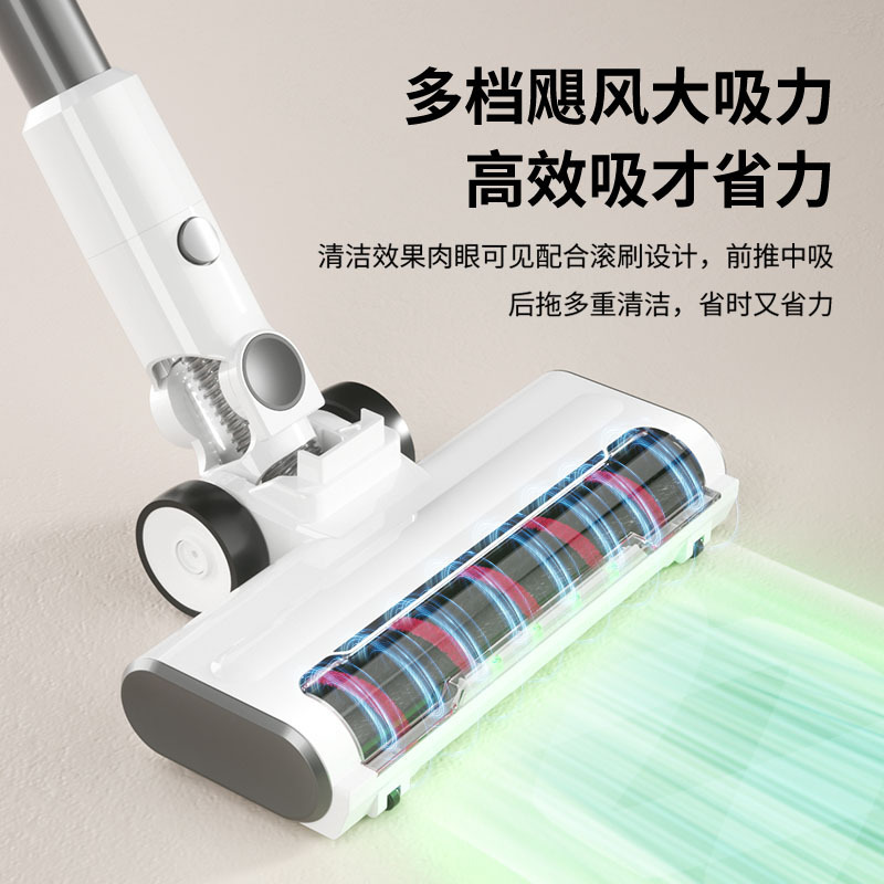 跨境无线手持折叠吸尘器家用24V大吸力滚刷扫拖吸水箱光显一体机|undefined