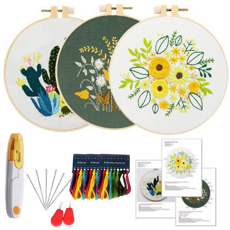 Bordado DIY Amazon nuevo material paquete Lu Bordado su bordado costura herramienta kit principiante Cruz puntada colgante pintura