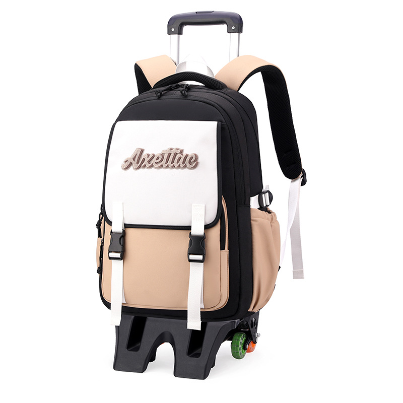 Peces naturales 2024 nueva mochila de tirón de gran capacidad de seis ruedas de escalada de escaleras mochila de doble propósito mochila de estudiantes de primaria