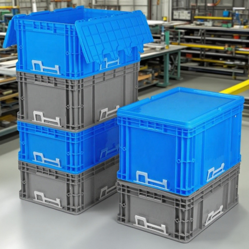 【1个箱】EU物流周转箱养龟加厚带盖胶箱大号中转长方形塑料收纳