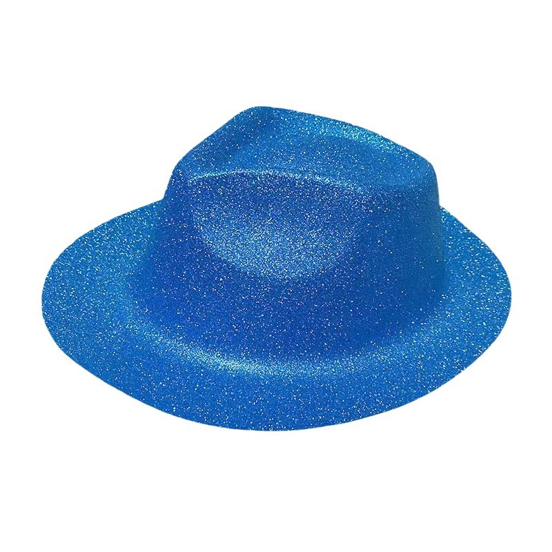 Nuevo sombrero alto sombrero de oro polvo sombrero de jazz sombrero vaquero plástico vestido de Halloween espectáculo de cebolla dorada polvo props