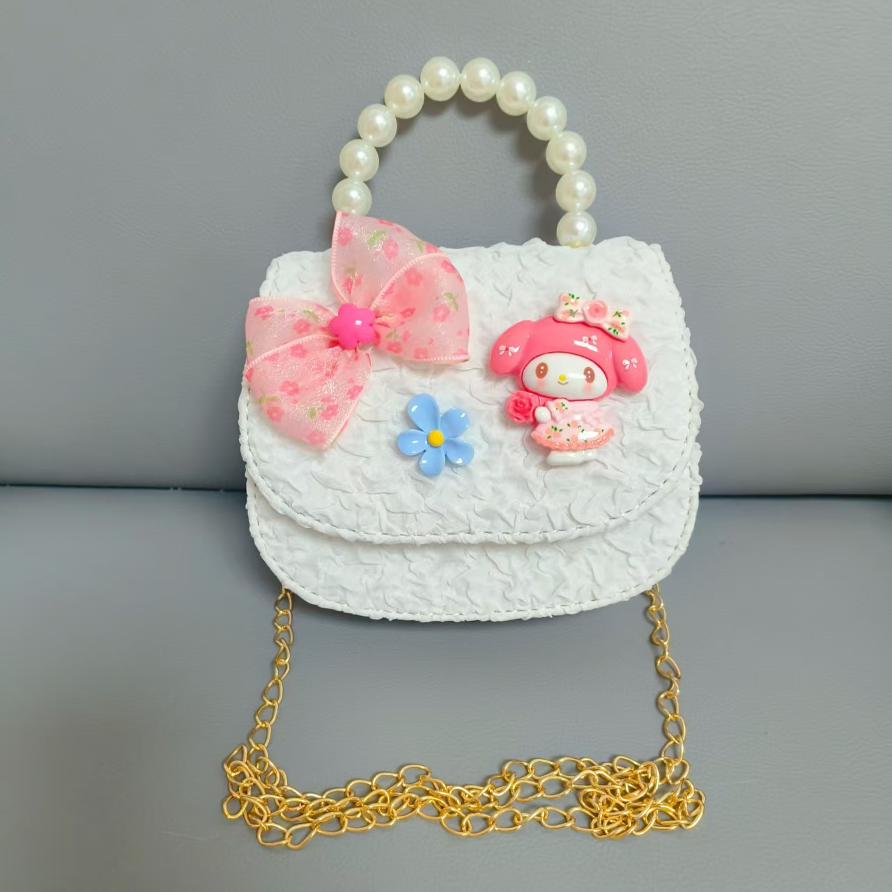 Boom Pearl Princess Handbag Meileti Kulomi Girl Año Nuevo Cartera de Año Nuevo Pequeña bolsa de fragancia