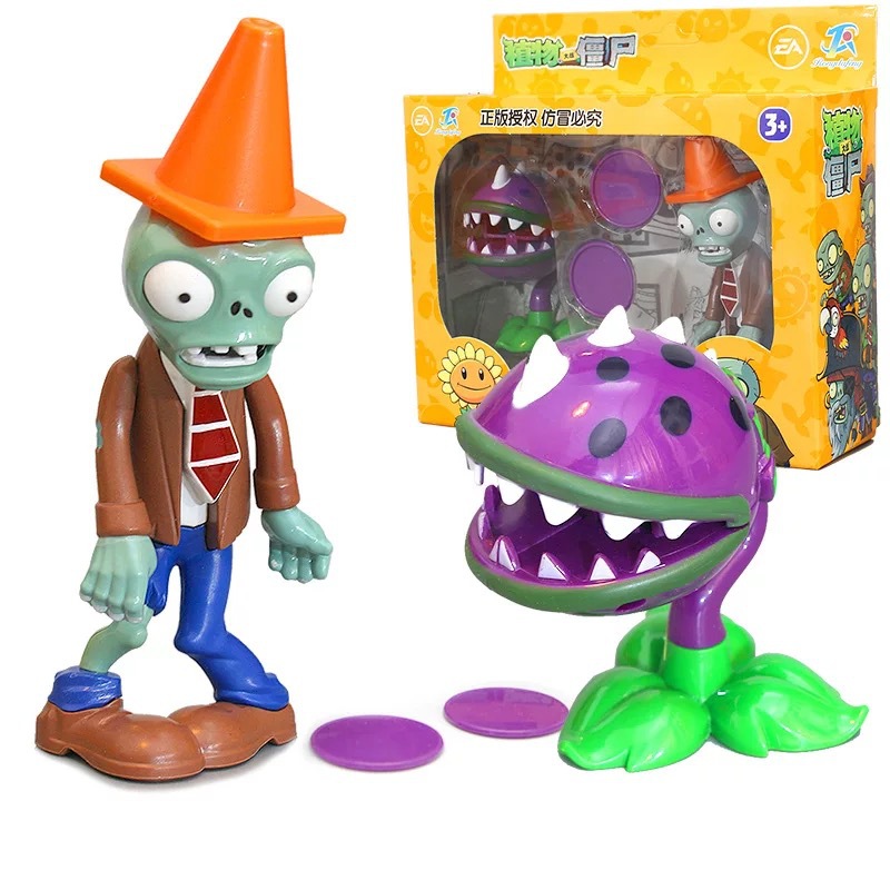 Juguetes de Plantas contra Zombis, juego completo de goma suave, lanzador de guisantes, juego para niños, regalo para niños, figuras